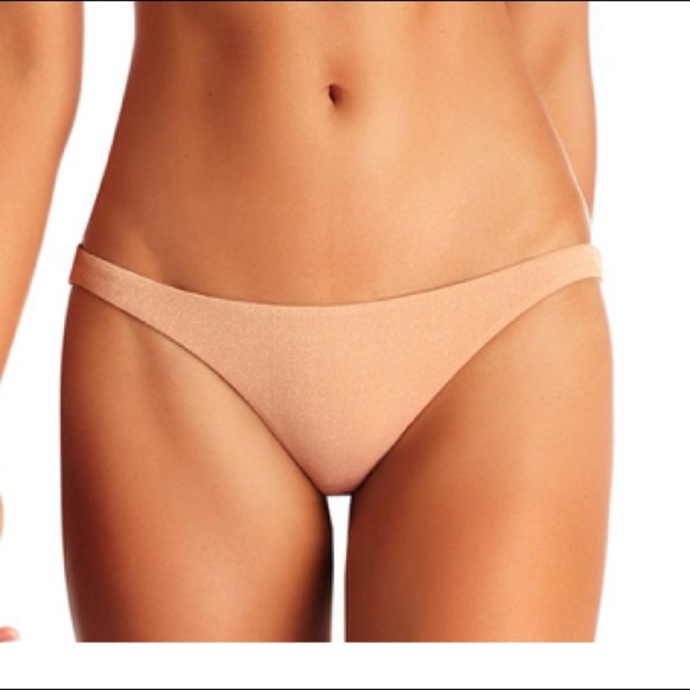 Vitamin A Samba Bikini Bottom - Rose Gold Metallic